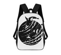 sinyumoney Mochila Infantil 3D Minimalist Killer Whale Mochilas Estampadas Mochila Escolar Ligera Mochila Escolar Divertida Y Moderna Mochila De Día Para Estudiantes Para Niños 17inch
