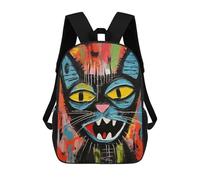 sinyumoney Mochila Infantil 3D Modern Surreal Cat Mochilas Estampadas Mochila Escolar Mochilas Escolares Ligeras Mochila Divertida Y Moderna Mochila De Día Para Estudiantes Para Niños 17inch