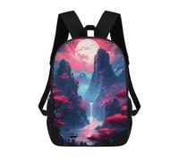 sinyumoney Mochila Infantil 3D Moonlight Sakura Peaks Mochilas Estampadas Mochila Escolar Mochilas Escolares Ligeras Mochila Divertida Y Moderna Mochila De Día Para Estudiantes Para Niños 17inch