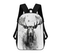 sinyumoney Mochila Infantil 3D Moose Beauty Watercolor Mochilas Estampadas Mochila Escolar Mochilas Escolares Ligeras Mochila Divertida Y Moderna Mochila De Día Para Estudiantes Para Niños 17inch