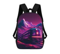 sinyumoney Mochila Infantil 3D Neon Mountain Train Mochilas Estampadas Mochila Escolar Mochilas Escolares Ligeras Mochila Divertida Y Moderna Mochila De Día Para Estudiantes Para Niños 17inch