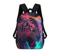 sinyumoney Mochila Infantil 3D Neon Tiger Portrait-10 Mochilas Estampadas Mochila Escolar Mochilas Escolares Ligeras Mochila Divertida Y Moderna Mochila De Día Para Estudiantes Para Niños 17inch
