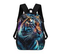 sinyumoney Mochila Infantil 3D Neon Tiger Portrait -3 Mochilas Estampadas Mochila Escolar Mochilas Escolares Ligeras Mochila Divertida Y Moderna Mochila De Día Para Estudiantes Para Niños 17inch