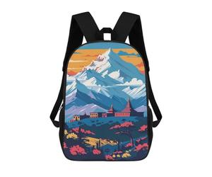 sinyumoney Mochila Infantil 3D Nepal Mountain Landscape Mochilas Estampadas Mochila Escolar Mochilas Escolares Ligeras Mochila Divertida Y Moderna Mochila De Día Para Estudiantes Para Niños 17inch