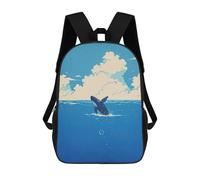 sinyumoney Mochila Infantil 3D Orca Whale Breaching Ocean Surface Mochilas Estampadas Mochila Escolar Ligera Mochila Escolar Divertida Y Moderna Mochila De Día Para Estudiantes Para Niños 17inch