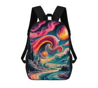 sinyumoney Mochila Infantil 3D Painting to The Pink World Mochilas Estampadas Mochila Escolar Ligera Mochila Escolar Divertida Y Moderna Mochila De Día Para Estudiantes Para Niños 17inch