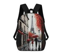sinyumoney Mochila Infantil 3D Paris France Red Mochilas Estampadas Mochila Escolar Ligera Mochila Escolar Divertida Y Moderna Mochila De Día Para Estudiantes Para Niños 17inch