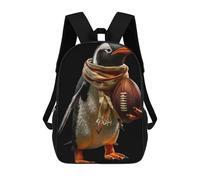 sinyumoney Mochila Infantil 3D Penguin American Football Mochilas Estampadas Mochila Escolar Mochilas Escolares Ligeras Mochila Divertida Y Moderna Mochila De Día Para Estudiantes Para Niños 17inch