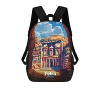 sinyumoney Mochila Infantil 3D Petra, Jordan Travel Mochilas Estampadas Mochila Escolar Mochilas Escolares Ligeras Mochila Divertida Y Moderna Mochila De Día Para Estudiantes Para Niños 17inch