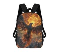 sinyumoney Mochila Infantil 3D Phoenix And Sun Mochilas Estampadas Mochila Escolar Ligera Mochila Escolar Divertida Y Moderna Mochila De Día Para Estudiantes Para Niños 17inch