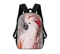 sinyumoney Mochila Infantil 3D Pink Cockatoo Mochilas Estampadas Mochila Escolar Ligera Mochila Escolar Divertida Y Moderna Mochila De Día Para Estudiantes Para Niños 17inch