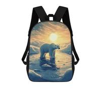 sinyumoney Mochila Infantil 3D Polar Bear Sunset Mochilas Estampadas Mochila Escolar Mochilas Escolares Ligeras Mochila Divertida Y Moderna Mochila De Día Para Estudiantes Para Niños 17inch