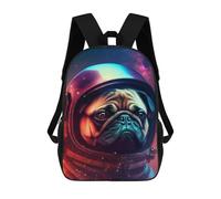 sinyumoney Mochila Infantil 3D Pug in Space Helmet -1 Mochilas Estampadas Mochila Escolar Mochilas Escolares Ligeras Mochila Divertida Y Moderna Mochila De Día Para Estudiantes Para Niños 17inch