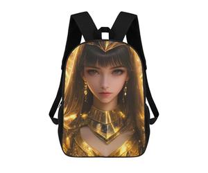 sinyumoney Mochila Infantil 3D Queen Cleopatra in Gold Mochilas Estampadas Mochila Escolar Ligera Mochila Escolar Divertida Y Moderna Mochila De Día Para Estudiantes Para Niños 17inch