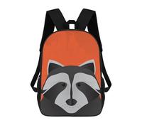 sinyumoney Mochila Infantil 3D Raccoon Portrait Mochilas Estampadas Mochila Escolar Ligera Mochila Escolar Divertida Y Moderna Mochila De Día Para Estudiantes Para Niños 17inch