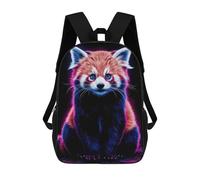 sinyumoney Mochila Infantil 3D Red Panda Neon Mochilas Estampadas Mochila Escolar Ligera Mochila Escolar Divertida Y Moderna Mochila De Día Para Estudiantes Para Niños 17inch