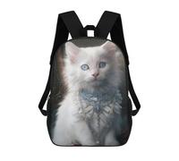 sinyumoney Mochila Infantil 3D Regal White Cat Portrait -5 Mochilas Estampadas Mochila Escolar Mochilas Escolares Ligeras Mochila Divertida Y Moderna Mochila De Día Para Estudiantes Para Niños 17inch