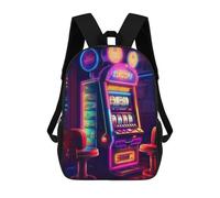 sinyumoney Mochila Infantil 3D Retro Gamble Machine Mochilas Estampadas Mochila Escolar Mochilas Escolares Ligeras Mochila Divertida Y Moderna Mochila De Día Para Estudiantes Para Niños 17inch
