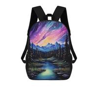 sinyumoney Mochila Infantil 3D Rocky Mountain Aurora Mochilas Estampadas Mochila Escolar Mochilas Escolares Ligeras Mochila Divertida Y Moderna Mochila De Día Para Estudiantes Para Niños 17inch