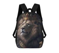 sinyumoney Mochila Infantil 3D Royal Lion Majesty Mochilas Estampadas Mochila Escolar Mochilas Escolares Ligeras Mochila Divertida Y Moderna Mochila De Día Para Estudiantes Para Niños 17inch