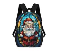 sinyumoney Mochila Infantil 3D Santa Claus Stained Glass Mochilas Estampadas Mochila Escolar Mochilas Escolares Ligeras Mochila Divertida Y Moderna Mochila De Día Para Estudiantes Para Niños 17inch