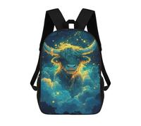 sinyumoney Mochila Infantil 3D Scottish Highland Cow Mochilas Estampadas Mochila Escolar Ligera Mochila Escolar Divertida Y Moderna Mochila De Día Para Estudiantes Para Niños 17inch