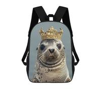 sinyumoney Mochila Infantil 3D Seal King Mochilas Estampadas Mochila Escolar Mochilas Escolares Ligeras Mochila Divertida Y Moderna Mochila De Día Para Estudiantes Para Niños 17inch