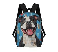 sinyumoney Mochila Infantil 3D Smiling Pitbull Mosaic Mochilas Estampadas Mochila Escolar Mochilas Escolares Ligeras Mochila Divertida Y Moderna Mochila De Día Para Estudiantes Para Niños 17inch