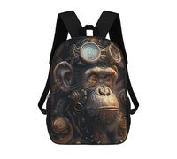 sinyumoney Mochila Infantil 3D Steampunk Ape Animal Mochilas Estampadas Mochila Escolar Mochilas Escolares Ligeras Mochila Divertida Y Moderna Mochila De Día Para Estudiantes Para Niños 17inch