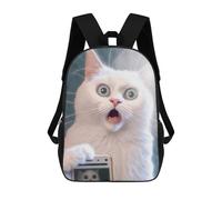 sinyumoney Mochila Infantil 3D Surprised Cat Selfie Mochilas Estampadas Mochila Escolar Mochilas Escolares Ligeras Mochila Divertida Y Moderna Mochila De Día Para Estudiantes Para Niños 17inch