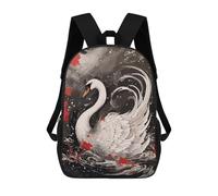 sinyumoney Mochila Infantil 3D Swan Japanese Painting Mochilas Estampadas Mochila Escolar Mochilas Escolares Ligeras Mochila Divertida Y Moderna Mochila De Día Para Estudiantes Para Niños 17inch
