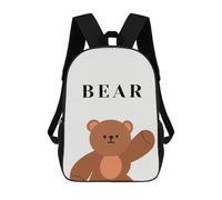 sinyumoney Mochila Infantil 3D Teddy Vintage Mochilas Estampadas Mochila Escolar Ligera Mochila Escolar Divertida Y Moderna Mochila De Día Para Estudiantes Para Niños 17inch