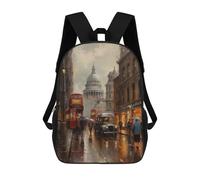 sinyumoney Mochila Infantil 3D The Majesty of London Mochilas Estampadas Mochila Escolar Ligera Mochila Escolar Divertida Y Moderna Mochila De Día Para Estudiantes Para Niños 17inch