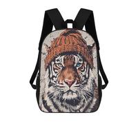 sinyumoney Mochila Infantil 3D Tiger in Beanie Mochilas Estampadas Mochila Escolar Mochilas Escolares Ligeras Mochila Divertida Y Moderna Mochila De Día Para Estudiantes Para Niños 17inch