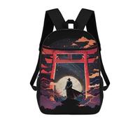 sinyumoney Mochila Infantil 3D Torii Gate Moonlight Mochilas Estampadas Mochila Escolar Ligera Mochila Escolar Divertida Y Moderna Mochila De Día Para Estudiantes Para Niños 17inch