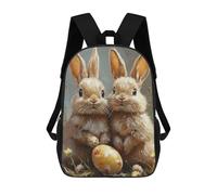 sinyumoney Mochila Infantil 3D Two Bunnies And An Egg Mochilas Estampadas Mochila Escolar Mochilas Escolares Ligeras Mochila Divertida Y Moderna Mochila De Día Para Estudiantes Para Niños 17inch