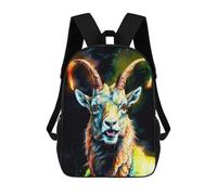 sinyumoney Mochila Infantil 3D Vibrant Goat Portrait Mochilas Estampadas Mochila Escolar Mochilas Escolares Ligeras Mochila Divertida Y Moderna Mochila De Día Para Estudiantes Para Niños 17inch