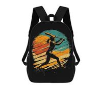 sinyumoney Mochila Infantil 3D Vintage Baseball Silhouette Mochilas Estampadas Mochila Escolar Mochilas Escolares Ligeras Mochila Divertida Y Moderna Mochila De Día Para Estudiantes Para Niños 17inch