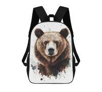 sinyumoney Mochila Infantil 3D Watercolor Bear Portrait Mochilas Estampadas Mochila Escolar Ligera Mochila Escolar Divertida Y Moderna Mochila De Día Para Estudiantes Para Niños 17inch