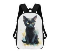 sinyumoney Mochila Infantil 3D Watercolor Bombay Cat Baby Mochilas Estampadas Mochila Escolar Ligera Mochila Escolar Divertida Y Moderna Mochila De Día Para Estudiantes Para Niños 17inch