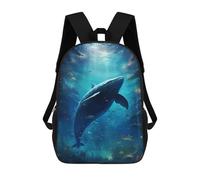 sinyumoney Mochila Infantil 3D Whale in Space Mochilas Estampadas Mochila Escolar Ligera Mochila Escolar Divertida Y Moderna Mochila De Día Para Estudiantes Para Niños 17inch