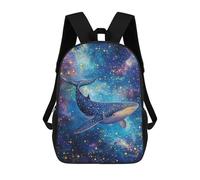 sinyumoney Mochila Infantil 3D Whale in The Galaxy Mochilas Estampadas Mochila Escolar Ligera Mochila Escolar Divertida Y Moderna Mochila De Día Para Estudiantes Para Niños 17inch