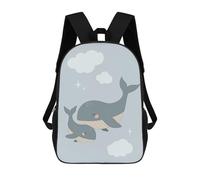 sinyumoney Mochila Infantil 3D Whale Mom with Baby Mochilas Estampadas Mochila Escolar Ligera Mochila Escolar Divertida Y Moderna Mochila De Día Para Estudiantes Para Niños 17inch