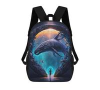 sinyumoney Mochila Infantil 3D Whale Portal Fantasy Scene Mochilas Estampadas Mochila Escolar Mochilas Escolares Ligeras Mochila Divertida Y Moderna Mochila De Día Para Estudiantes Para Niños 17inch