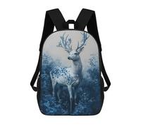 sinyumoney Mochila Infantil 3D White Deer In Forest Mochilas Estampadas Mochila Escolar Ligera Mochila Escolar Divertida Y Moderna Mochila De Día Para Estudiantes Para Niños 17inch