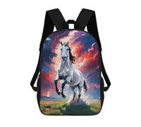 sinyumoney Mochila Infantil 3D White Horse Cute Animals Mochilas Estampadas Mochila Escolar Mochilas Escolares Ligeras Mochila Divertida Y Moderna Mochila De Día Para Estudiantes Para Niños 17inch