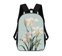 sinyumoney Mochila Infantil 3D White Lily Easter Flower Mochilas Estampadas Mochila Escolar Ligera Mochila Escolar Divertida Y Moderna Mochila De Día Para Estudiantes Para Niños 17inch