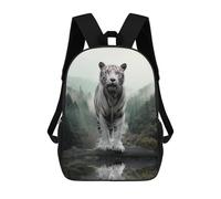 sinyumoney Mochila Infantil 3D White Tiger Mochilas Estampadas Mochila Escolar Mochilas Escolares Ligeras Mochila Divertida Y Moderna Mochila De Día Para Estudiantes Para Niños 17inch