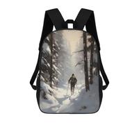 sinyumoney Mochila Infantil 3D Winter Wonderland Skier Mochilas Estampadas Mochila Escolar Mochilas Escolares Ligeras Mochila Divertida Y Moderna Mochila De Día Para Estudiantes Para Niños 17inch