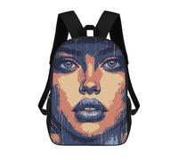 sinyumoney Mochila Infantil 3D Woman in Rain Mochilas Estampadas Mochila Escolar Ligera Mochila Escolar Divertida Y Moderna Mochila De Día Para Estudiantes Para Niños 17inch